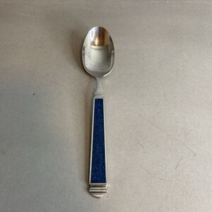 Yamazaki Krystallos Blue Stainless Flatware Place‎ Soup Spoon Japan